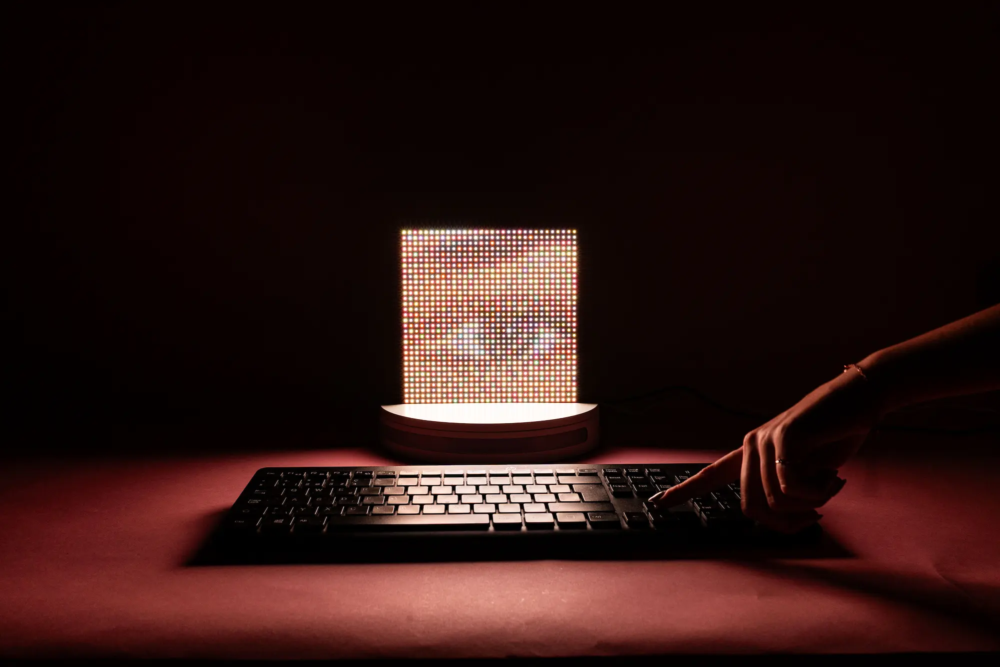 LED matrix with a picture of an eye