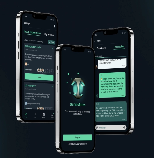 picture of an iphone showing the app called genie mate